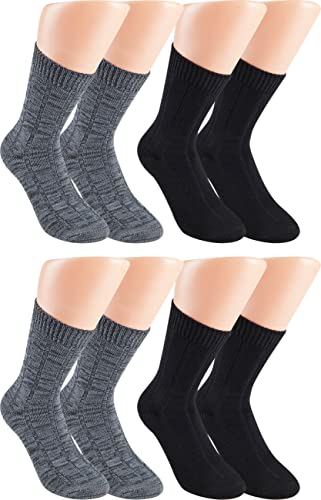 RS. Harmony Frottee-Wintersocken Bambus, angenehmer Abschlussrand und extra flache Naht, Kuschel-Socken 43036 | 4 Paar | schwarz-grau | 39-42 von RS. Harmony