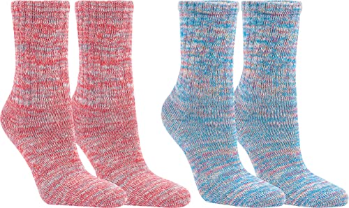 RS. Harmony Frottee-Wintersocken Bambus, angenehmer Abschlussrand und extra flache Naht, Kuschel-Socken 43357 | 2 Paar | rot-hellblau | 35-38 von RS. Harmony