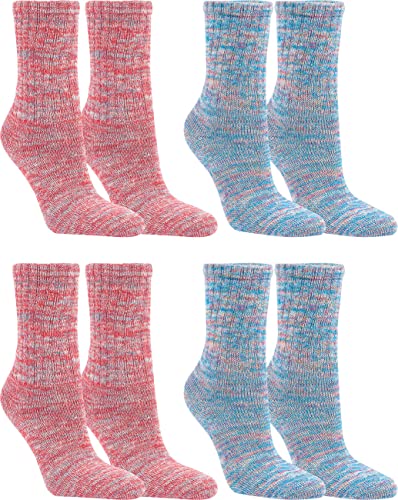 RS. Harmony Frottee-Wintersocken Bambus, angenehmer Abschlussrand und extra flache Naht, Kuschel-Socken 43357 | 4 Paar | rot-hellblau | 35-38 von RS. Harmony