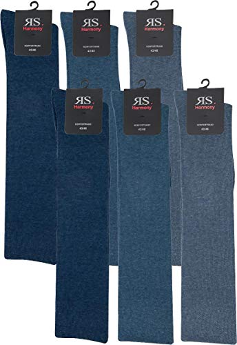 RS. Harmony | Kniestrümpfe für Herren | Extra Qualität Kneehigh | 6 Paar | dunkel-jeans, mittel-jeans, jeans | 39-42 von RS. Harmony