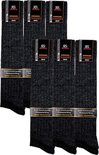 RS. Harmony | Kniestrümpfe für Herren | Extra Qualität Norweger | 6 Paar | anthrazit-mouline | 43-46 von RS. Harmony