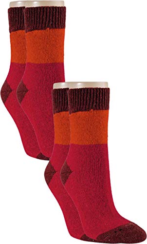 RS. Harmony | Kuschelsocken für Damen | Herbstfarben Wolle | 4 Paar | rot | 35-38 von RS. Harmony