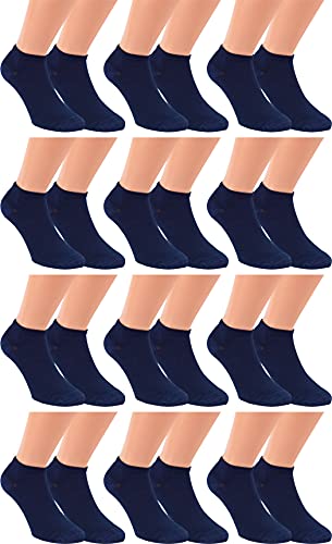 RS. Harmony Sneaker-Socken Bambus, qualitative Sommersocken für Damen und Herren mit sehr flacher Zehen-Naht und Komfortrand, 12 Paar, Farbe marine, Größe 35-38 von RS. Harmony