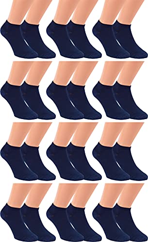 RS. Harmony Sneaker-Socken Bambus, qualitative Sommersocken für Damen und Herren mit sehr flacher Zehen-Naht und Komfortrand, 12 Paar, Farbe marine, Größe 52-54 von RS. Harmony