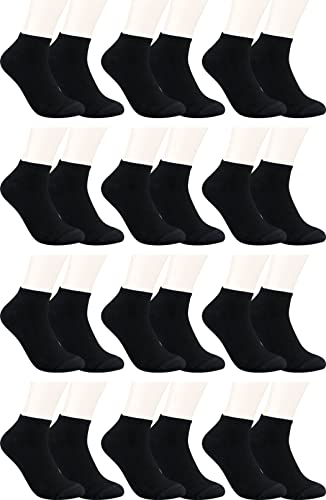 RS. Harmony Sneaker-Socken Bambus, qualitative Sommersocken für Damen und Herren mit sehr flacher Zehen-Naht und Komfortrand, 12 Paar, Farbe schwarz, Größe 47-50 von RS. Harmony