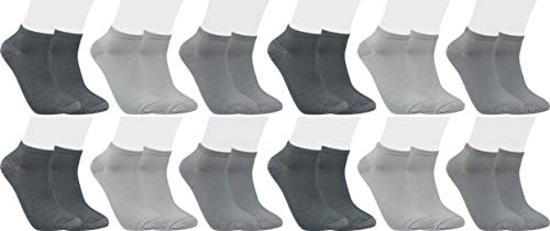 RS. Harmony Sneaker-Socken Bambus, qualitative Sommersocken für Damen und Herren mit sehr flacher Zehen-Naht und Komfortrand, 12 Paar, Farbe silbertöne, Größe 39-42 von RS. Harmony