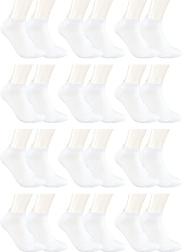 RS. Harmony Sneaker-Socken Bambus, qualitative Sommersocken für Damen und Herren mit sehr flacher Zehen-Naht und Komfortrand, 12 Paar, Farbe weiß, Größe 43-46 von RS. Harmony