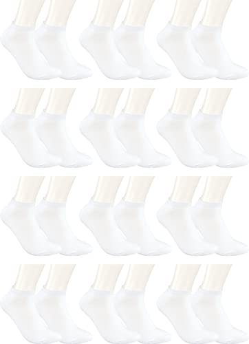 RS. Harmony Sneaker-Socken Bambus, qualitative Sommersocken für Damen und Herren mit sehr flacher Zehen-Naht und Komfortrand, 12 Paar, Farbe weiß, Größe 47-50 von RS. Harmony