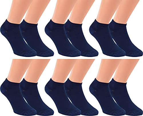 RS. Harmony Sneaker-Socken Bambus, qualitative Sommersocken für Damen und Herren mit sehr flacher Zehen-Naht und Komfortrand, 6 Paar, Farbe marine, Größe 39-42 von RS. Harmony