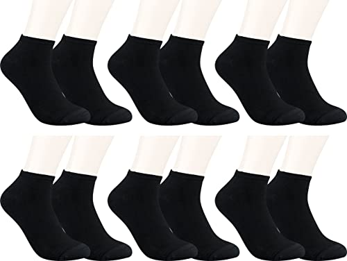 RS. Harmony Sneaker-Socken Bambus, qualitative Sommersocken für Damen und Herren mit sehr flacher Zehen-Naht und Komfortrand, 6 Paar, Farbe schwarz, Größe 35-38 von RS. Harmony