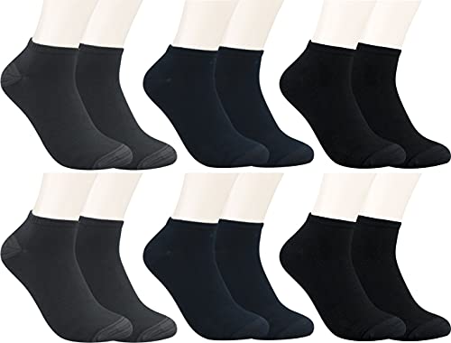 RS. Harmony Sneaker-Socken Bambus, qualitative Sommersocken für Damen und Herren mit sehr flacher Zehen-Naht und Komfortrand, 6 Paar, Farbe schwarz, anthrazit, marine, Größe 39-42 von RS. Harmony