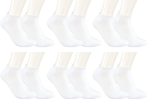 RS. Harmony Sneaker-Socken Bambus, qualitative Sommersocken für Damen und Herren mit sehr flacher Zehen-Naht und Komfortrand, 6 Paar, Farbe weiß, Größe 50-52 von RS. Harmony