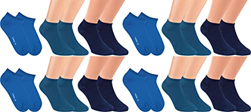 RS. Harmony Sneaker-Socken aus Baumwolle mit Komfortrand und sehr flacher Zehennaht, 12 Paar, Farbe blau, jeans, marine, Größe 43-46 von RS. Harmony