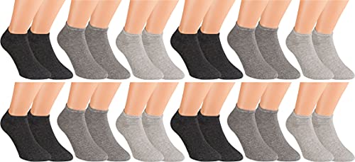 RS. Harmony Sneaker-Socken aus Baumwolle mit Komfortrand und sehr flacher Zehennaht, 12 Paar, Farbe grau, Größe 43-46 von RS. Harmony