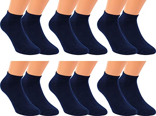 RS. Harmony Sneaker-Socken aus Baumwolle mit Komfortrand und sehr flacher Zehennaht, 6 Paar, Farbe marine, Größe 50-52 von RS. Harmony