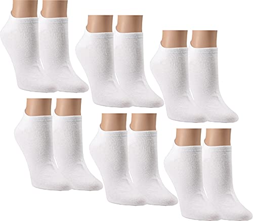 RS. Harmony Sneaker-Socken aus Baumwolle mit Komfortrand und sehr flacher Zehennaht, 6 Paar, Farbe weiß, Größe 43-46 von RS. Harmony