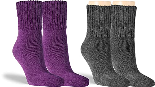 RS. Harmony | Socken | Winter Baumwolle Soft | 2 Paar | lila, schwarz | 35-38 von RS. Harmony