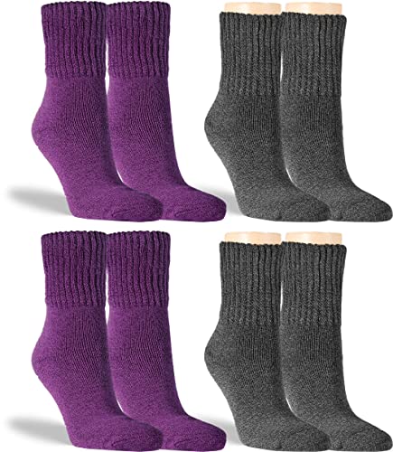 RS. Harmony | Socken | Winter Baumwolle Soft | 4 Paar | lila, schwarz | 35-38 von RS. Harmony