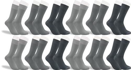 RS. Harmony Socken aus Bambus, der Alltags-Strumpf für Damen und Herren 43038 | 12 Paar | verschiedene silbertöne | 39-42 von RS. Harmony