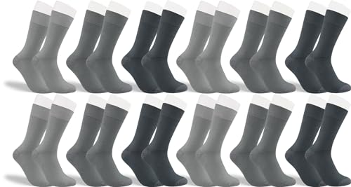 RS. Harmony Socken aus Bambus, der Alltags-Strumpf für Damen und Herren 43038 | 12 Paar | verschiedene silbertöne | 39-42 von RS. Harmony