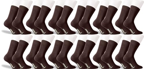 RS. Harmony Socken aus Bambus, der Alltags-Strumpf für Damen und Herren 43043 | 12 Paar | dunkelbraun | 39-42 von RS. Harmony