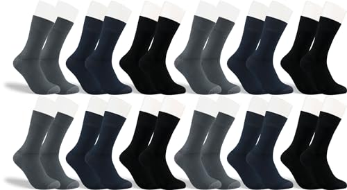 RS. Harmony Socken aus Bambus in XL Übergröße, der Alltags-Strumpf für Herren 31055 Bambus | 12 Paar | anthrazit, marine, schwarz | 47-50 von RS. Harmony