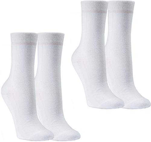 RS. Harmony | Socken mit Wellness Frottee-Sohle | Strumpf aus Baumwolle für Damen und Herren | 2 Paar | Farbe weiß | Größe 35-38 von RS. Harmony