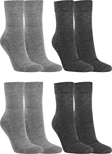 RS. Harmony | Socken mit Wellness Frottee-Sohle | Strumpf aus Baumwolle für Damen und Herren | 4 Paar | Farbe silber grau | Größe 39-42 von RS. Harmony