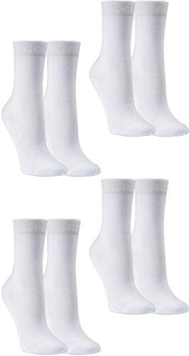 RS. Harmony | Socken mit Wellness Frottee-Sohle | Strumpf aus Baumwolle für Damen und Herren | 4 Paar | Farbe weiß | Größe 35-38 von RS. Harmony