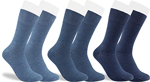 RS. Harmony Socken ohne Gummibund, XXL in Übergröße, für Herren, aus Baumwolle 31042 | 3 Paar | hell-, mittel-, dunkeljeans | 50-52 von RS. Harmony