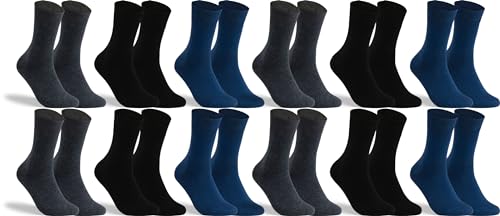 RS. Harmony Socken ohne Gummibund für Herren, aus Baumwolle 31971 | 12 Paar | anthrazit, marine, schwarz | 39-42 von RS. Harmony