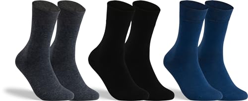 RS. Harmony Socken ohne Gummibund für Herren, aus Baumwolle 31971 | 3 Paar | anthrazit, marine, schwarz | 39-42 von RS. Harmony