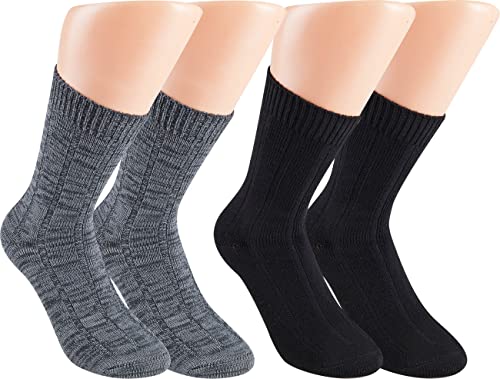 RS. Harmony Frottee-Wintersocken Bambus, angenehmer Abschlussrand und extra flache Naht, Kuschel-Socken 43036 | 2 Paar | schwarz-grau | 43-46 von RS. Harmony