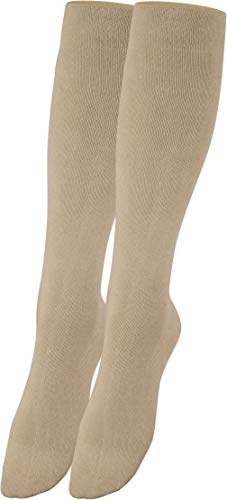 RS. Harmony Stützkniestrümpfe mit Kompression für lange Flug-reisen und Auto-fahrten sowie für's Büro, Thrombose Socken und Stützstrümpfe gegen geschwollene Beine, 1 Paar, beige, 39-42 von RS. Harmony