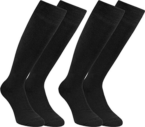 RS. Harmony Thermo Baumwoll Kniestrumpf mit Softrand ohne Gummidruck Extra warm für Damen in Schwarz, 2 Paar, 39-42 von RS. Harmony