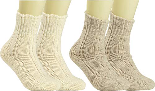 RS. Harmony Wollsocken extra weich und warm, Qualitäts Socken aus natürlicher Wolle für Damen, angenehmer Sitz am Fuß duch dehnbaren Bund ohne einschneiden, beige/weiß, 2 Paar, 35-38 von RS. Harmony