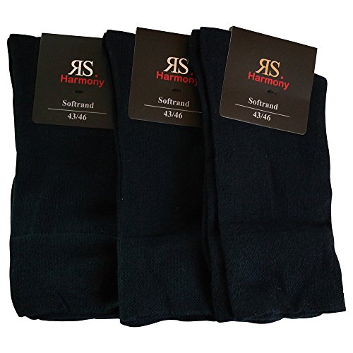 RS 6 Paar Socken Pia Harmony ohne Naht Softrand Baumwolle Marine dunkel Blau (Herren 43-46) von RS