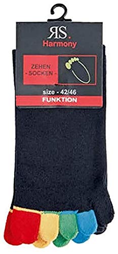 RS 5 Zehensocken,1 Paar,schwarz bunte Zehen 42/46 von RS