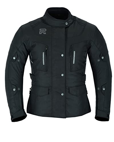 RS Motorradjacke für Damen, Textil, wasserdicht, mit CE-Schutz, Schwarz , 38 von RS