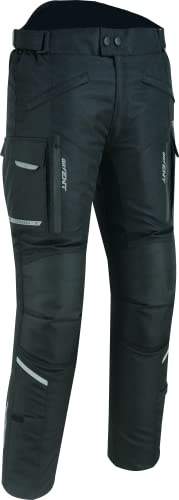 RS Motosports Hudson-X Textil-Motorradhose für Herren, Ganzjahreszeit, wasserdicht, CE-gepanzert, Bikerhose, Schwarz / Grtey, Groß von RS