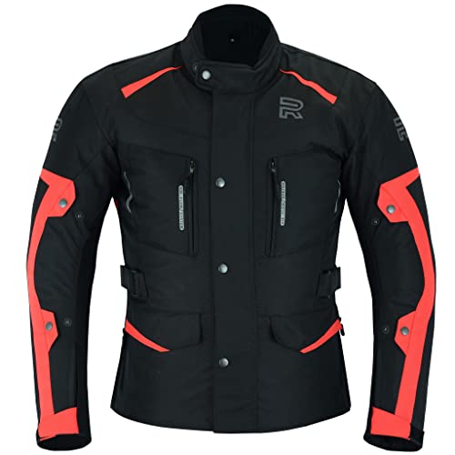 RS RAXUS Motorradjacke für Herren, Winter, 3/4 wasserdicht, CE-zugelassen, rot, 7XL von RS