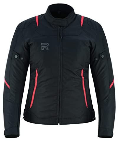RS Raxus Motorradjacke für Damen, für den Winter, wasserdicht, mit Protektoren, CE-geprüft, rot, XL von RS