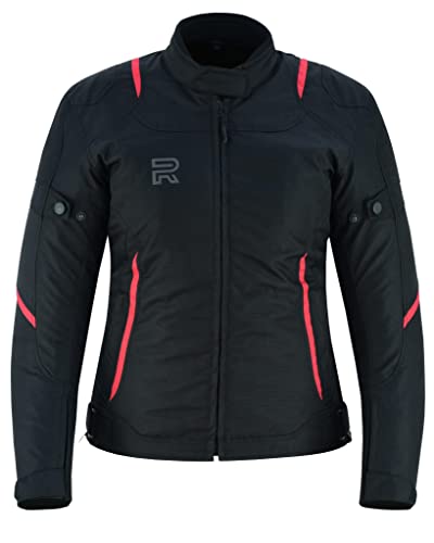 RS Raxus Motorradjacke für Damen, für den Winter, wasserdicht, mit Protektoren, CE-zertifiziert, rot, 42 von RS