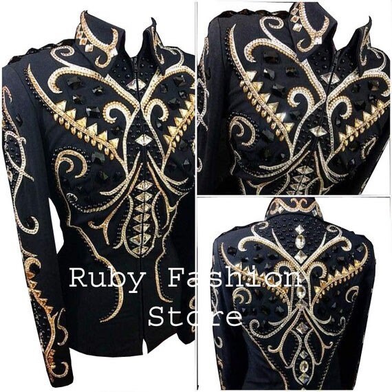Western Show Jacke Aus Dehnbarem Gewebe Mit Glassteinen Western Show Jacke Aus Dehnbarem Gewebe Mit Glassteinen von RSFashionDesigns