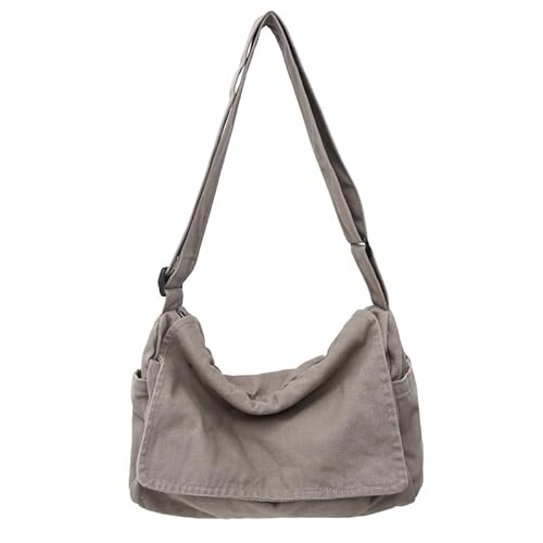 Umhängetasche aus Segeltuch für Damen und Herren, Hobo-Tasche, lässige Umhängetasche, große Canvas-Schultertasche, GRAU Umhängetasche aus Segeltuch für Damen und Herren, Hobo-Tasche, lässige Umhängetasche, große Canvas-Schultertasche, GRAU von RSGMU