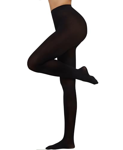 RSLOVE 80 DEN Damen Strumpfhose – Weiche Blickdicht Feinstrumpfhose Elastisch Hochtaillierte Strümpfe Schwarz L von RSLOVE
