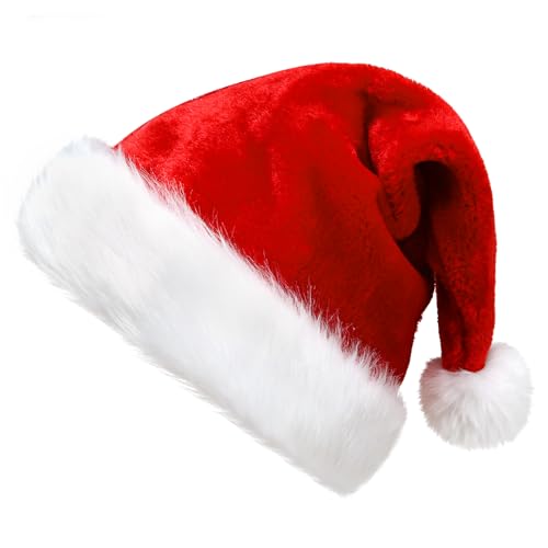 RSLOVE Weihnachtsmützen für Erwachsene Weihnachtskostüm Santa Hut für Festliche Anlässe Rot von RSLOVE