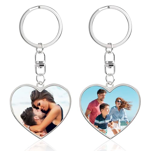 RSQGT SchlüSselanhäNger Personalisiert mit Foto Bild, Doppelseitiger SchlüSselanhäNger mit Gravurtext, Personalisierte Schlüsselanhänger-Geschenke für Freund und Freundin RSQGT SchlüSselanhäNger Personalisiert mit Foto Bild, Doppelseitiger SchlüSselanhäNger mit Gravurtext, Personalisierte Schlüsselanhänger-Geschenke für Freund und Freundin von RSQGT
