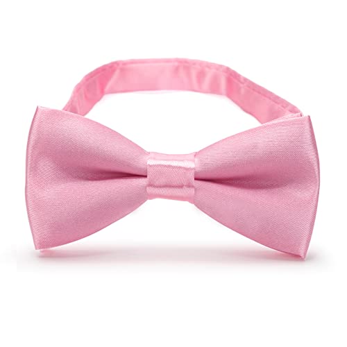 RSXING Kinder Jungen Fliege Kinderfliege Klassische vorgebundene Fliege Kleinkinder Fliege Baby Verstellbare Smoking Fliege für Hochzeit Geburtstag Party Mode Zubehör - Hell-Pink von RSXING