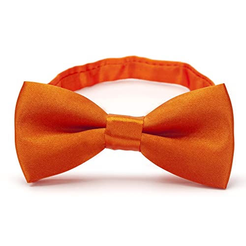 RSXING Kinder Jungen Fliege Kinderfliege Klassische vorgebundene Fliege Kleinkinder Fliege Baby Verstellbare Smoking Fliege für Hochzeit Geburtstag Party Mode Zubehör - Orange von RSXING